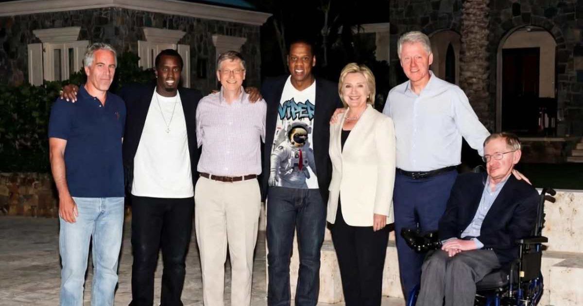 Viral photo showing the Clintons along with Jeffrey Epstein and others resurfaces amid closed-door deposition (@GigaBeers/X)