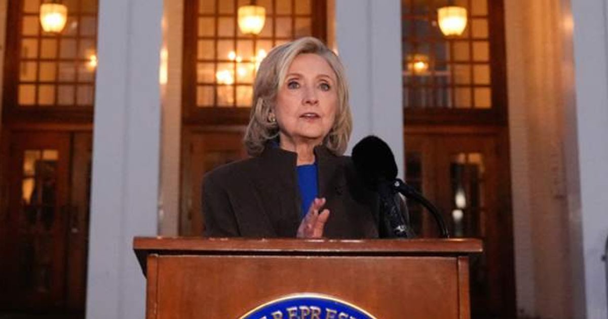 Former Secretary of State Hillary Clinton spoke to reporters outside the Chappaqua Performing Arts Center after testifying before House lawmakers in Chappaqua, NY (AP Photo/Yuki Iwamura)