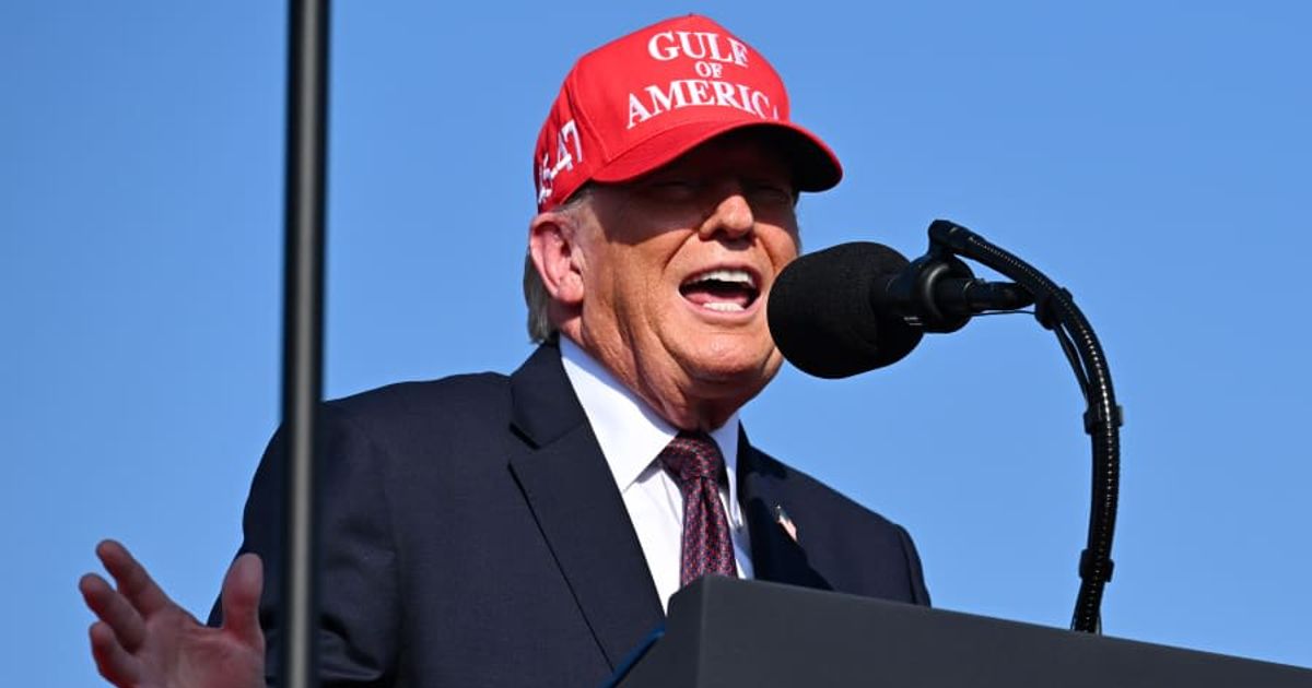 Donald Trump spoke about port funding and energy exports at the Port of Corpus Christi on February 27, 2026, in Corpus Christi, Texas (Getty Images)