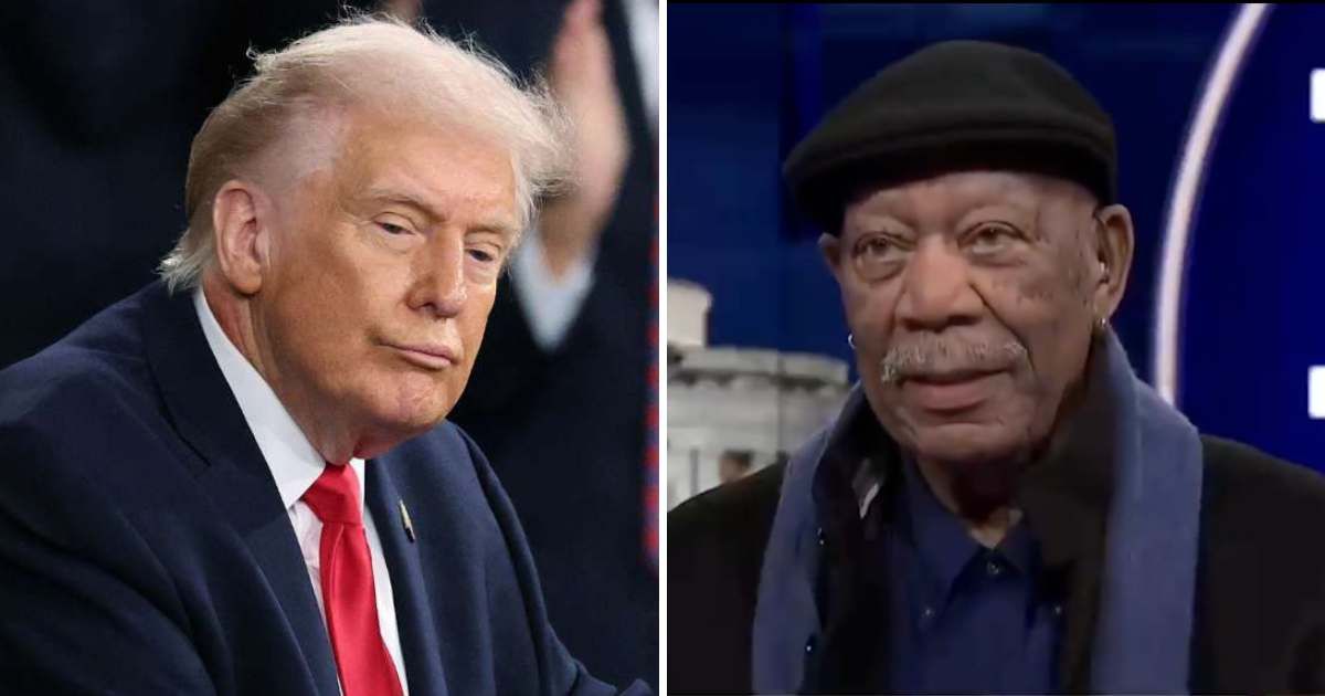 Morgan Freeman criticized President Donald Trump and his policies during a live interview on MS NOW (The Last Word/MS NOW, Getty Images)