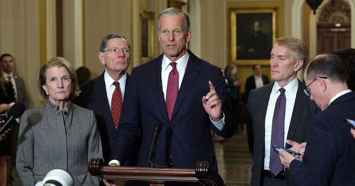 Senate GOP leader John Thune said the strikes were necessary after diplomacy failed and warned Congress that threats from Tehran endangered US troops and allies (Getty Images)