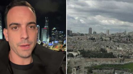 Fox News’ Trey Yingst continues reporting live amid blaring war sirens in the background