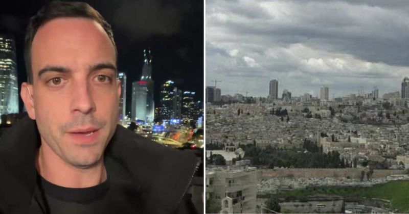 Fox News’ Trey Yingst continues reporting live amid blaring war sirens in the background