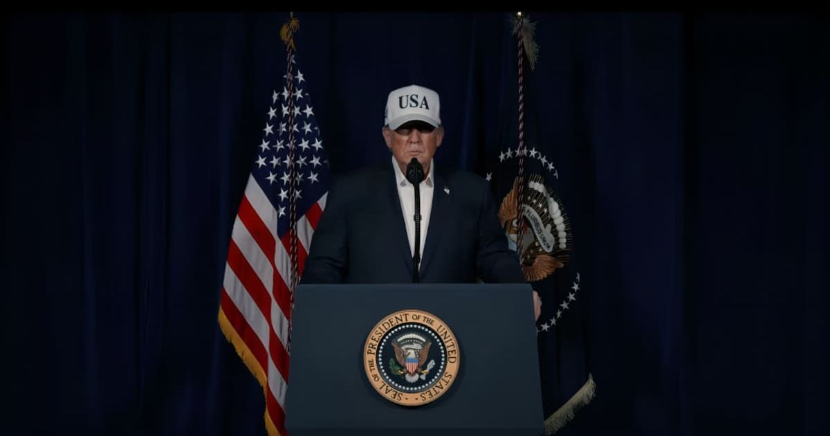 Trump’s February 28 statement said the strikes targeted Iranian military sites that posed direct threats to US forces abroad (TruthSocial/@realDonaldTrump)