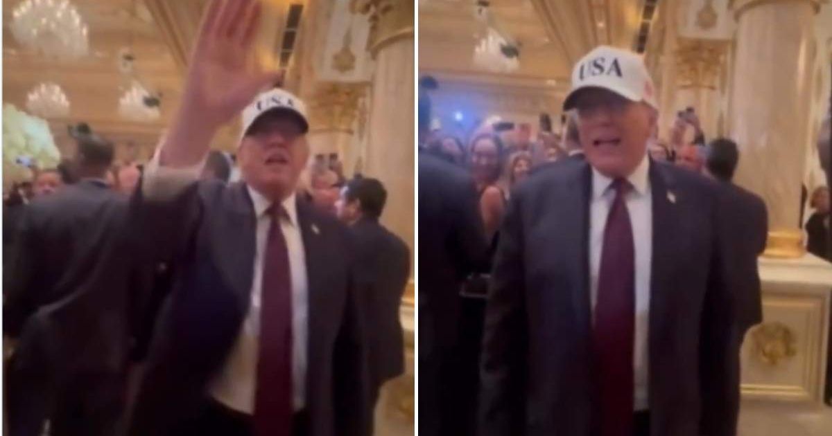 President Donald Trump danced at Mar-a-Lago before authorizing Iran strikes, telling guests, 'We gotta go work. I gotta go to work' (Screengrab/@RedWavePress/X)