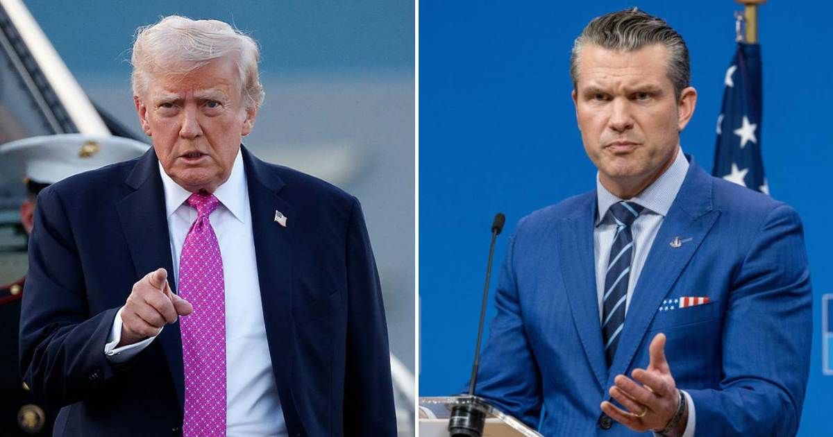 Viral photo claims President Donald Trump yelling at Pete Hegseth over loses in the Middle East (Getty Images)