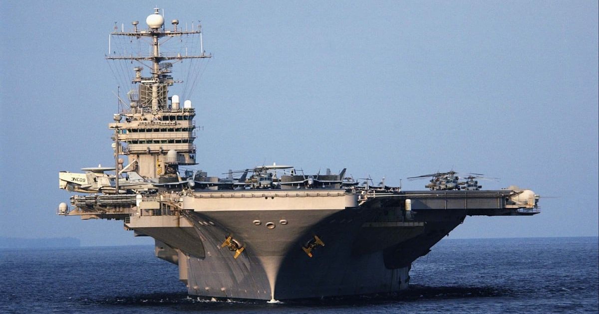 Social media rumors claim that Iran struck and sunk an American aircraft carrier somewhere in the Middle East (Getty Images)