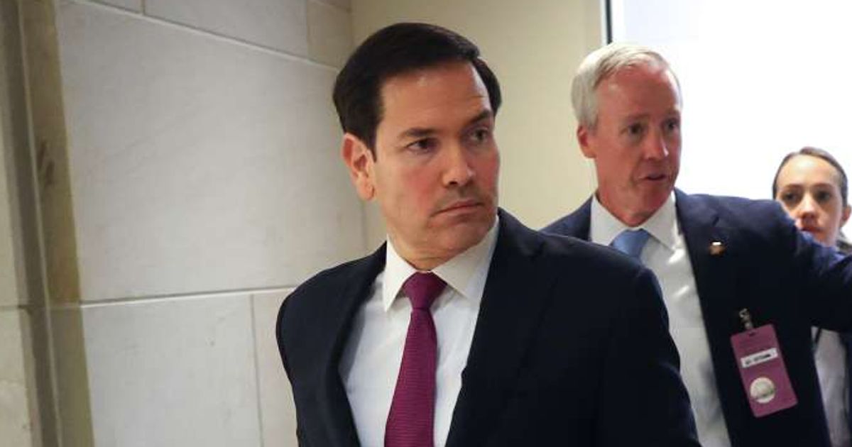 Marco Rubio defended the Trump administration's decision to strike Iran while speaking to reporters at the US Capitol on Monday, March 2 (Getty Images)