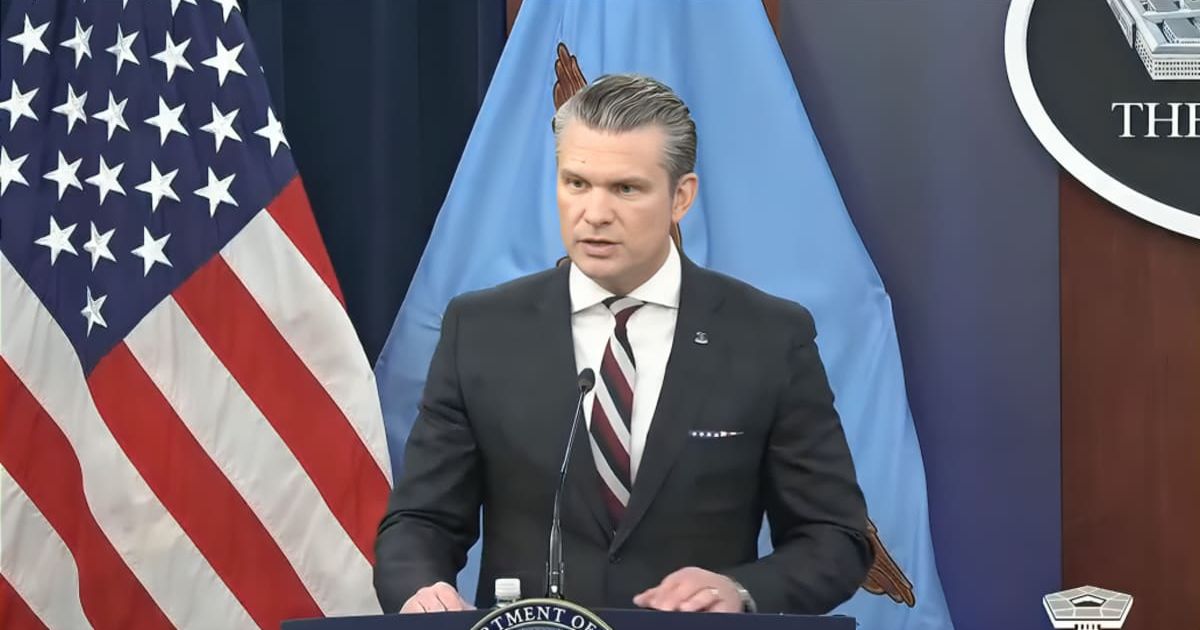 Defense Secretary Pete Hegseth said that the Iran-US campaign could last for about eight weeks, with no set end, and that its duration depended on President Donald Trump’s goals (@DoW/X)