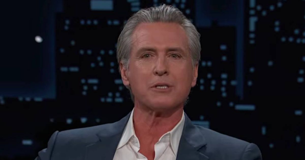 Gavin Newsom criticized Donald Trump while discussing redistricting and the upcoming midterm elections on 'Jimmy Kimmel Live!' (Screengrab/Jimmy Kimmel Live/YouTube)
