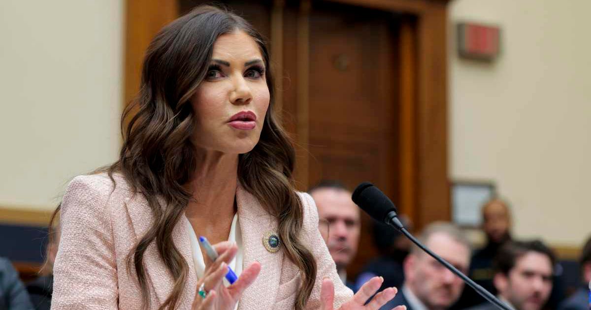 Kristi Noem faced tough questions from Democrats during a House Judiciary Committee hearing over her relationship with Corey Lewandowski, a longtime ally of President Donald Trump (Getty Images) 