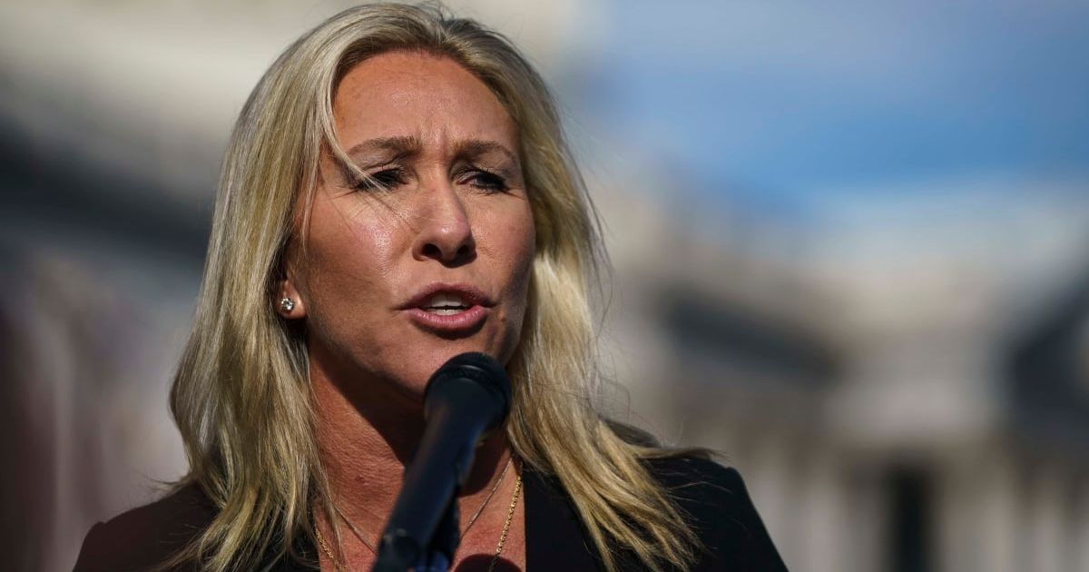 Marjorie Taylor Greene argued that the government’s focus on foreign conflicts is ignoring the financial struggles faced by ordinary Americans (Getty Images)