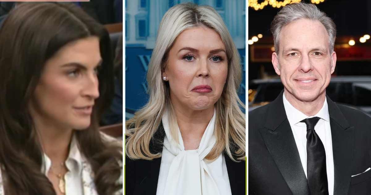 CNN's Kaitlan Collins and Jake Tapper reacted to White House Press Secretary Karoline Leavitt saying 'the press only wants to make the president look bad' (Eric Daugherty/X, Getty Images)