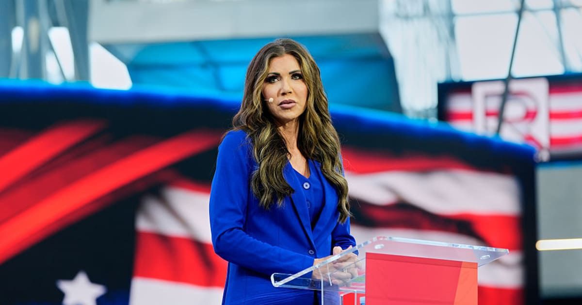 Kristi Noem's firing as DHS secretary by Trump sparks wave of reactions, with Democrats mocking her online (Getty Images)