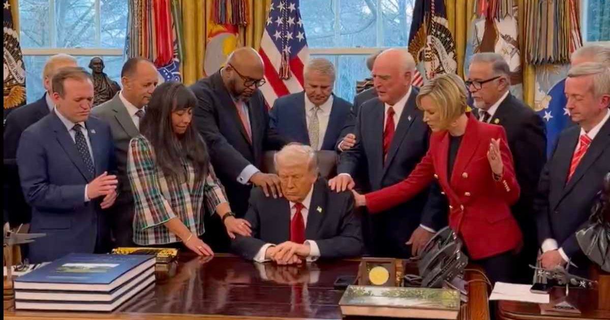 Donald Trump hosted a group of pastors and faith leaders from across the United States at the White House on March 5 (Screengrab/@MargoMartin47/X)