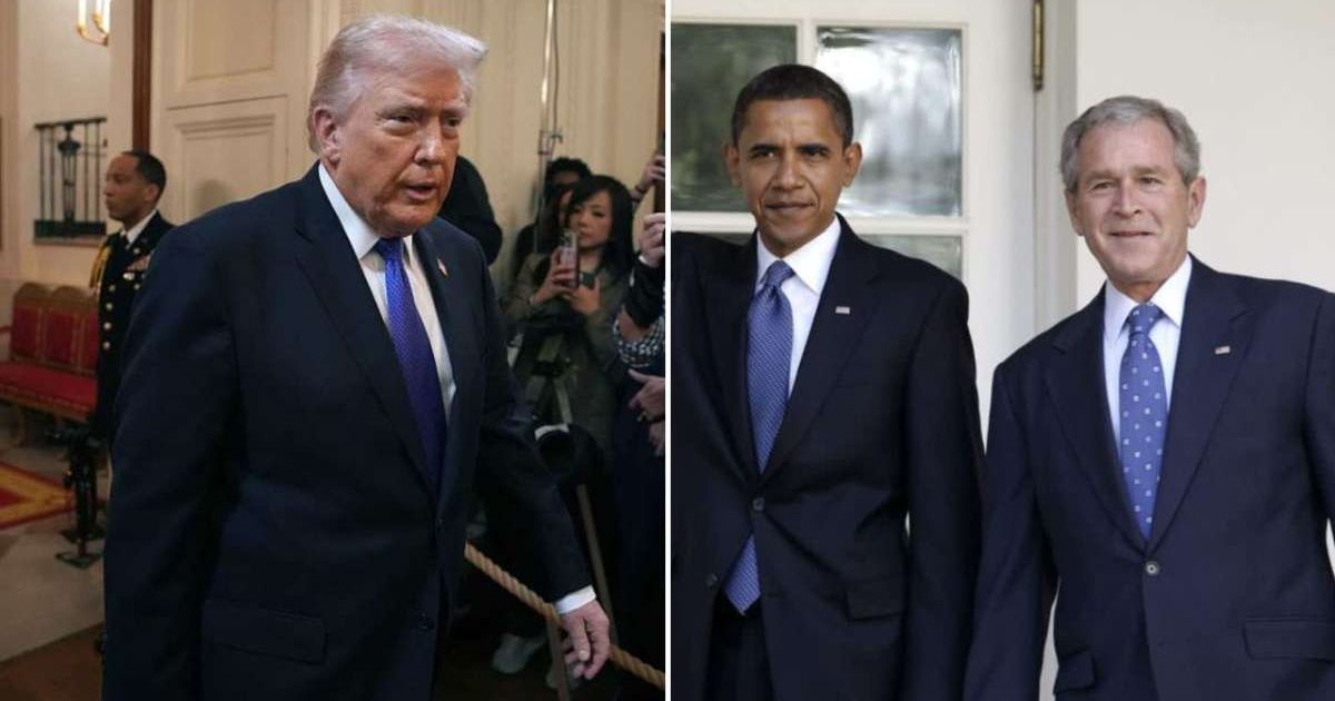 According to the survey data, Donald Trump’s approval rating stood at 53 percent, placing him ahead of former presidents Barack Obama and George W Bush during similar periods of their presidencies (Andrew Harnik/Getty Images)