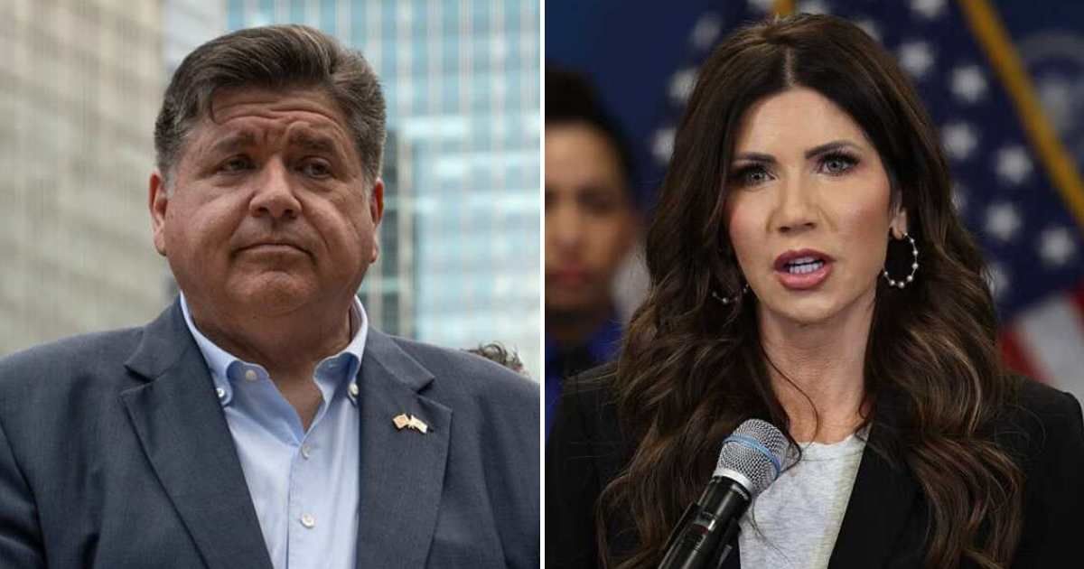 Illinois Governor JB Pritzker celebrated Kristi Noem’s removal on social media (Getty Images)