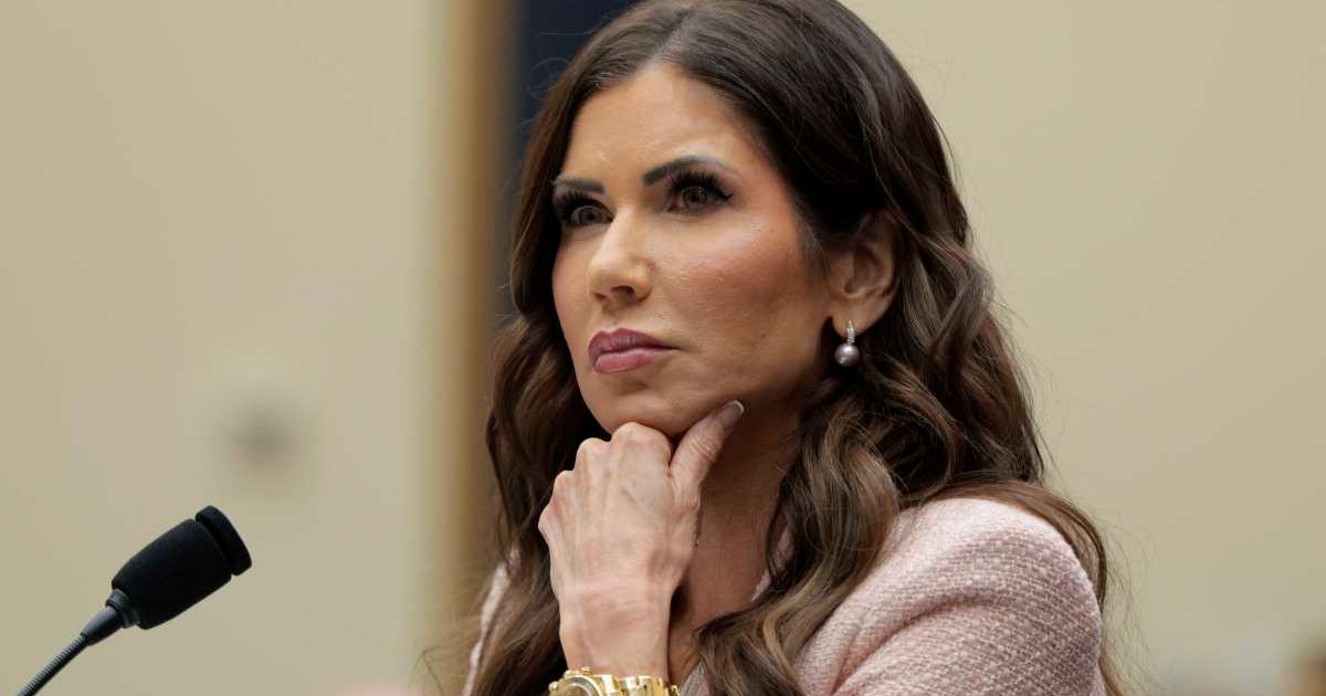 Kristi Noem appeared subdued at a Nashville police conference shortly after Trump announced her replacement (Getty Images)