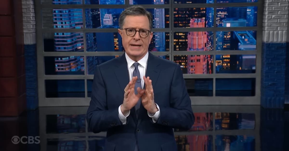 Stephen Colbert mocks Kristi Noem's firing as DHS secretary and took jibes at remarks Noem earlier made during congressional hearings (The Late Show With Stephen Colbert/ Youtube)