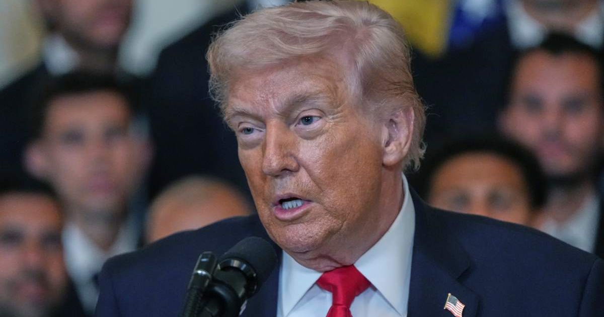 President Trump says the US is quietly moving 'thousands' of Americans out of countries across the Middle East as tensions escalate in the region (AP Photo/Julia Demaree Nikhinson)