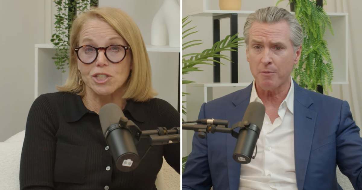 Katie Couric mocked after asking Gavin Newsom if he is 'too good-looking' during podcast interview (Katie Couric/ Youtube)