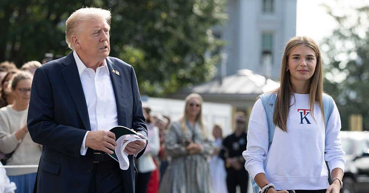 Donald Trump spoke about the future of women’s athletics and mentioned his granddaughter during a White House roundtable on college sports (Kevin Dietsch/Getty Images)