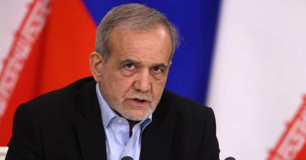  Iranian President Masoud Pezeshkian speaks during Russian-Iranian meeting at the Grand Kremlin Palace, January 17, 2025, in Moscow, Russia (Contributor/Getty Images)