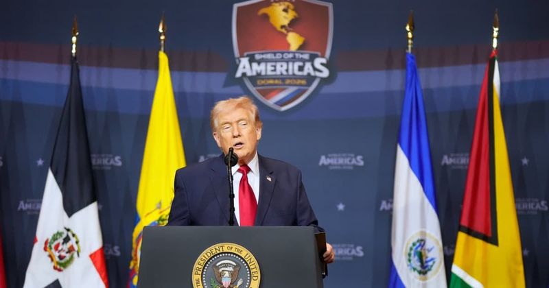 Trump vows to keep US deaths in Iran 'to a minimum' at Shield of the Americas summit
