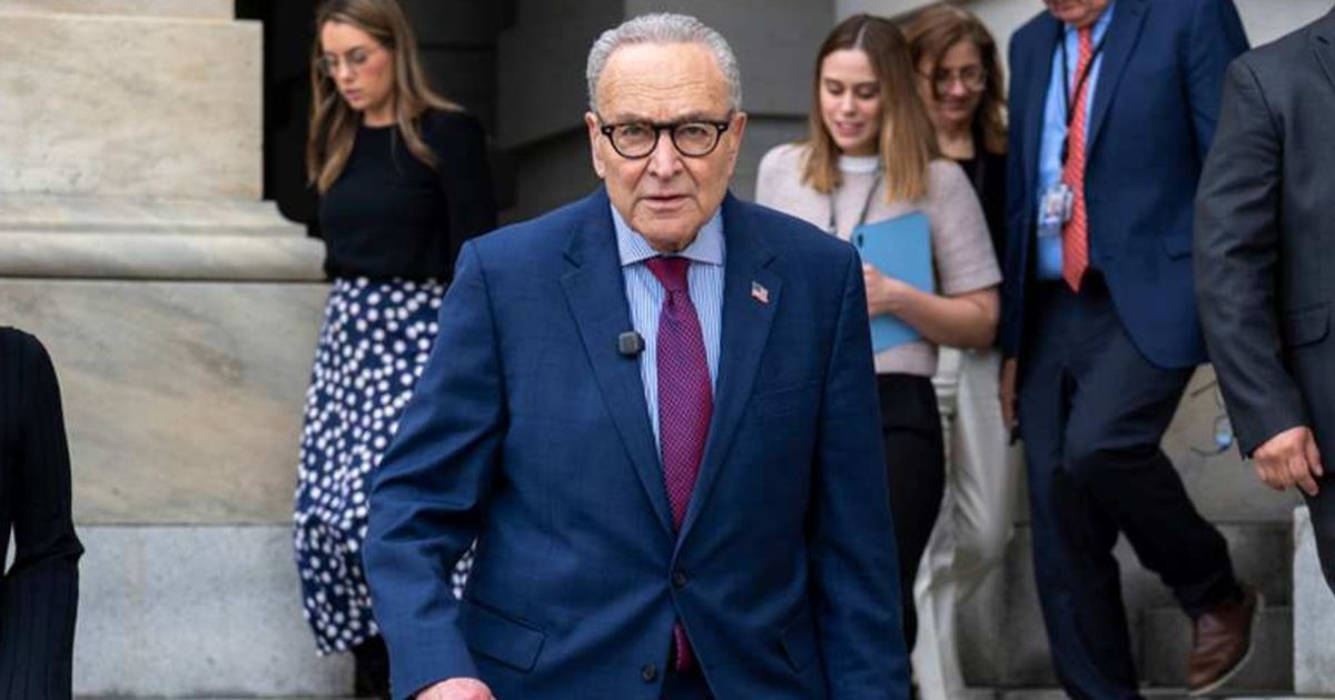 Senate Minority Leader Chuck Schumer made the remarks after President Donald Trump said he won't sign any bills into law until Congress passes the SAVE Act (AP Photo/J. Scott Applewhite)