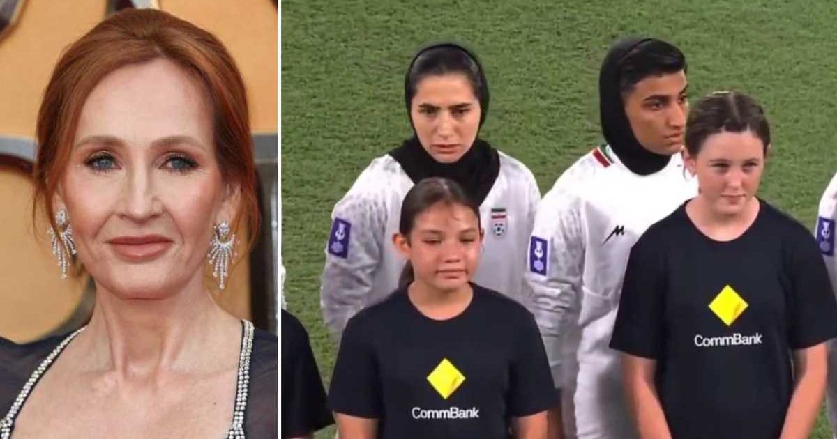 JK Rowling shared a post on X highlighting the Iranian women’s national soccer team on March 9 (@jk_rowling/X)