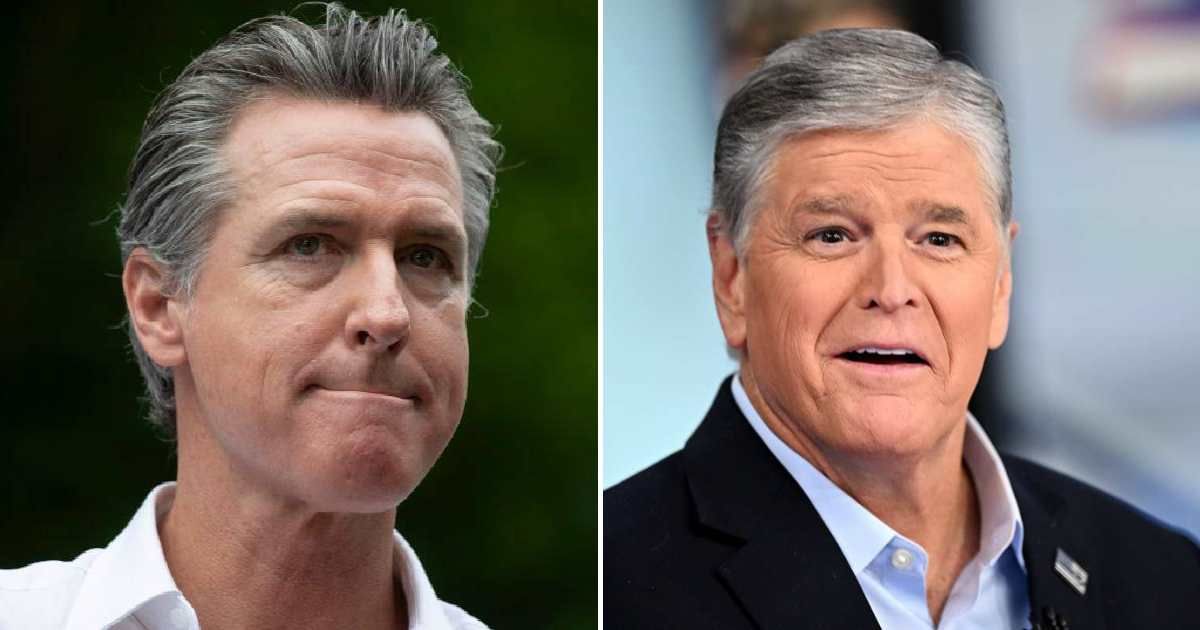 Sean Hannity has reportedly blasted Gavin Newsom in the first episode of his podcast that is expected to premiere on March 10, 2026 (Getty Images)
