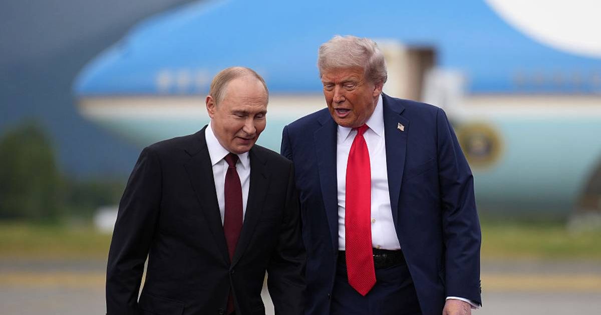 Donald Trump addressed his recent call with Vladimir Putin during a press conference at his Trump National Doral resort in Florida on Monday, March 9 (Getty Images)