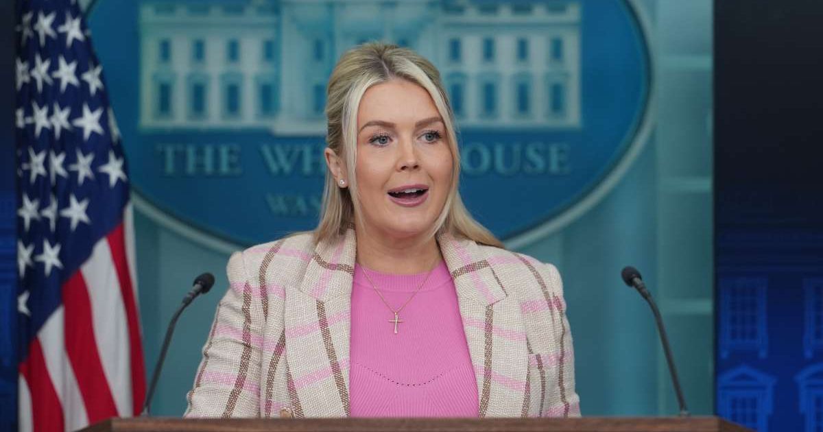 White House press secretary Karoline Leavitt speaks with reporters in the James Brady Press Briefing Room at the White House, Tuesday, March 10, 2026, in Washington. (AP Photo/Julia Demaree Nikhinson)
