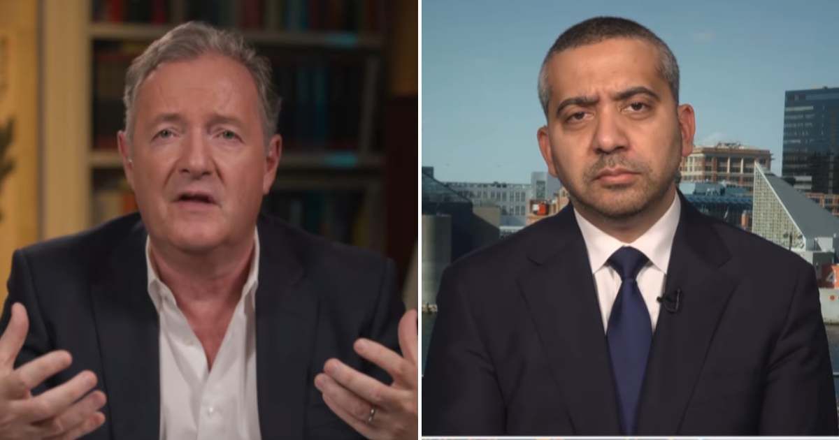 Piers Morgan repeatedly pressed Mehdi Hasan on whether he was glad Ali Khamenei was dead, but did not receive a direct answer during the exchange (Piers Morgan Uncensored/ Youtube)