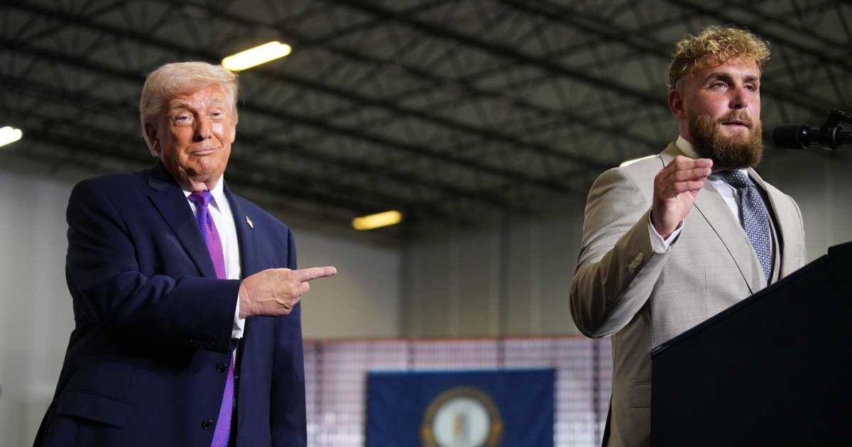Jake Paul said he grew up near Hebron and told the audience the US needs more thriving factories like the one President Donald Trump visited (Getty Images)