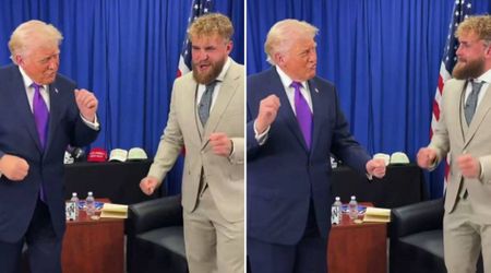 Donald Trump and Jake Paul break into the iconic 'YMCA' dance at Kentucky rally