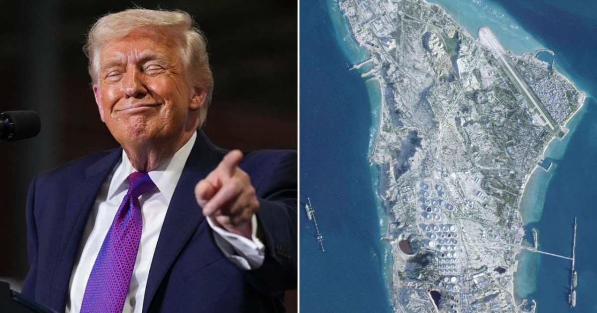 Trump revealed the US military had destroyed every military target on Iran’s Kharg Island in a major bombing raid (Andrew Harnik/Getty Images, Planet Labs PBC via AP)