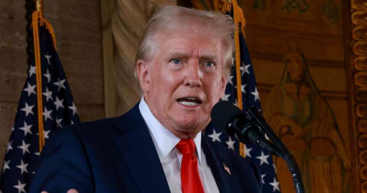 A White House graphic lists dozens of media personalities and outlets removed or defunded during the current term (Joe Raedle/Getty Images)