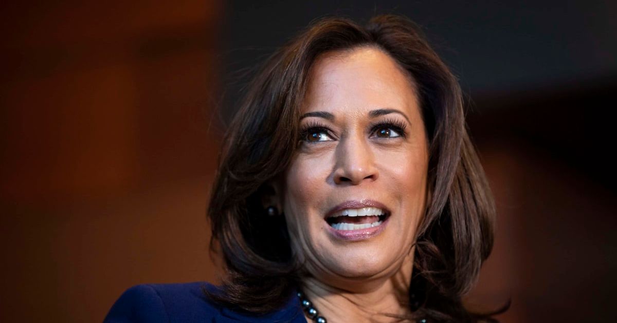 An alleged remark attributed to Kamala Harris, urging caution on US involvement in foreign conflicts, went viral across social media platforms (Getty Images)