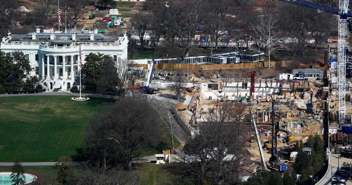 Construction of the White House ballroom continued near the East Wing, March 10, 2026 (AP Photo/Jacquelyn Martin)