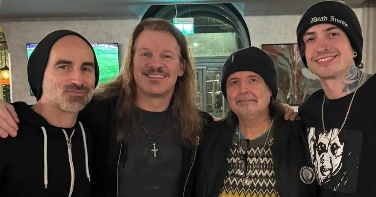 Pictured (L-R) musicians PJ Farley, Chris Jericho, Phil Campbell and Grant Brooks (Instagram/@pjfarley)