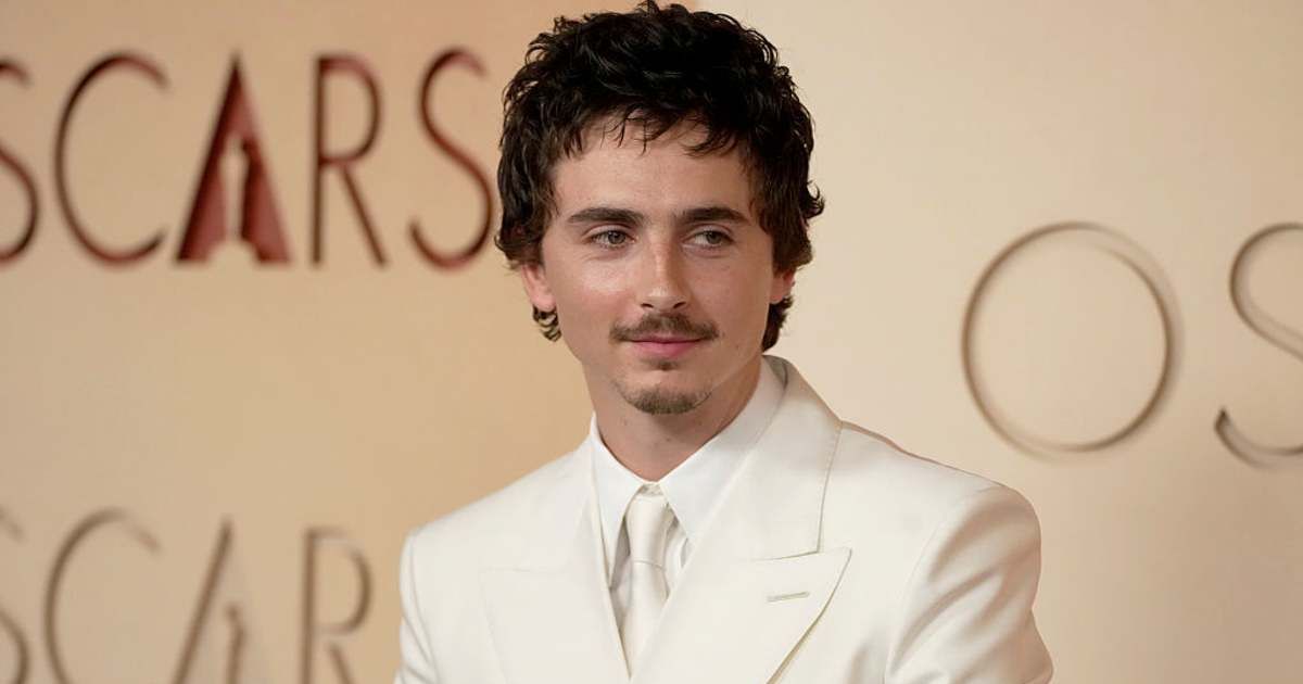 A viral post on X claimed that Timothée Chalamet fell down the stairs at the 98th Academy Awards (Photo by Jeff Kravitz/FilmMagic)