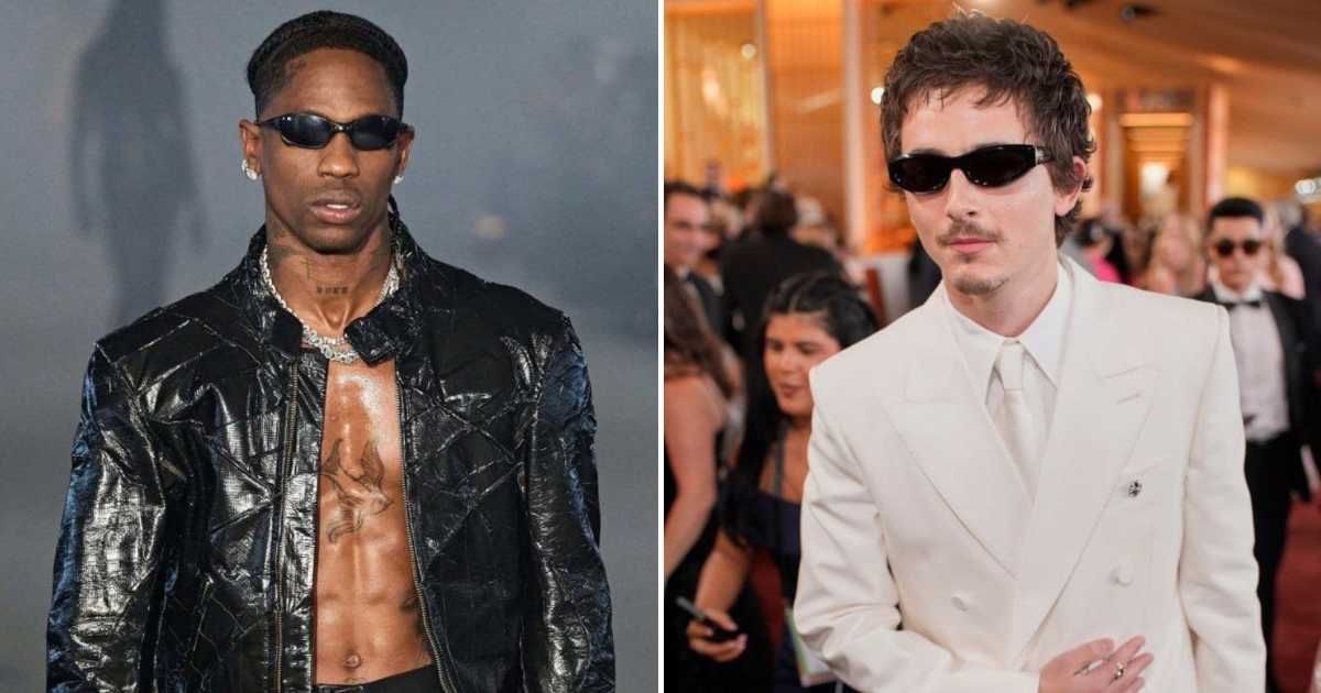 Viral social media post claims Travis Scott mocked Timothée Chalamet for the Oscar loss (Getty Images, AP Photos)