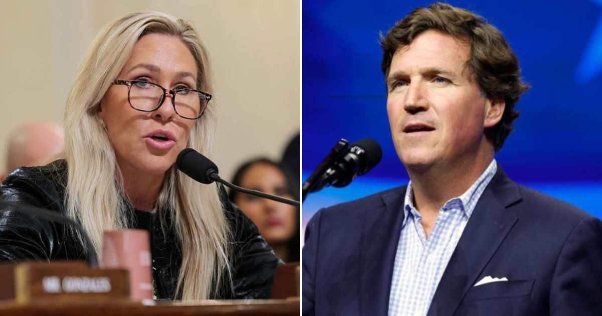 Former Congresswoman Marjorie Taylor Greene spoke out in defense of Tucker Carlson (Getty Images)