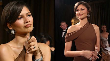Zendaya seemingly pairs engagement ring with wedding band at Oscars amid secret marriage rumors
