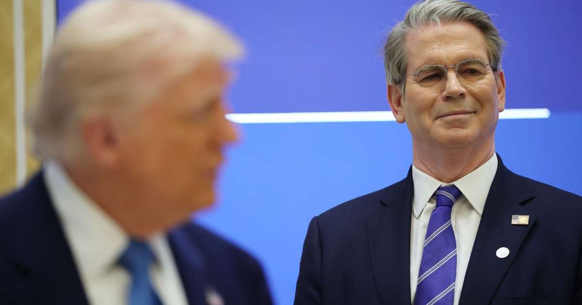 Treasury Secretary Scott Bessent said any change to the Beijing trip schedule would be driven by logistics as President Donald Trump continues overseeing US military operations from Washington (Getty Images)