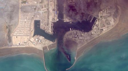 Satellite images show Iran war destruction as strikes leave ships ablaze and airports burning