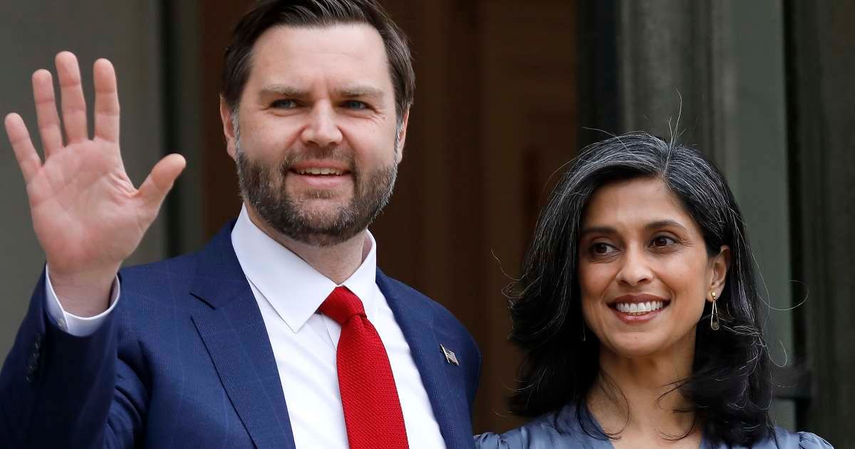 Vice President JD Vance announced Usha Vance is expecting their fourth child, joking about balancing family life with his role and policies (Getty Images)