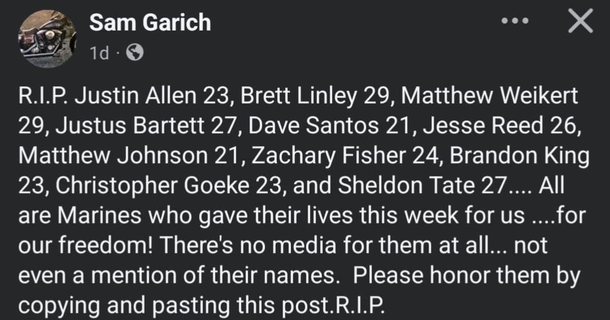 Fact Check: Is viral list containing 11 names of US Marines killed during Iran War true?