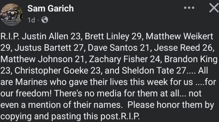 Fact Check: Is viral list containing 11 names of US Marines killed during Iran War true?